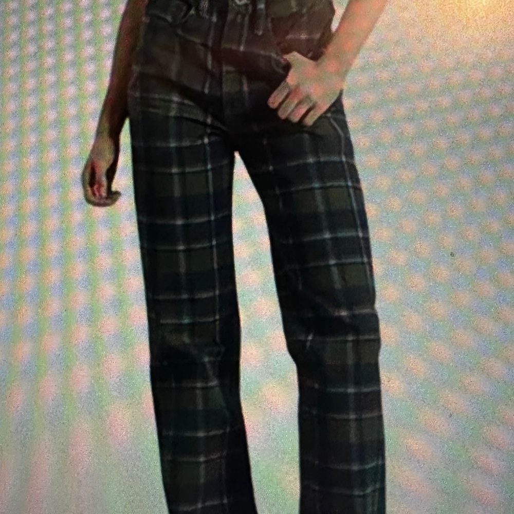 WeWoreWhat Straight Leg Jeans in Black and Green